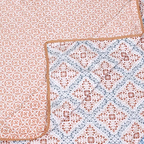 Image of AC Blanket Double Bed, Duvet, Dohar, Comforter Reversible, Quilt, Top Sheet, Chadar 84 inch x96 Grey Orange, Pack of 1