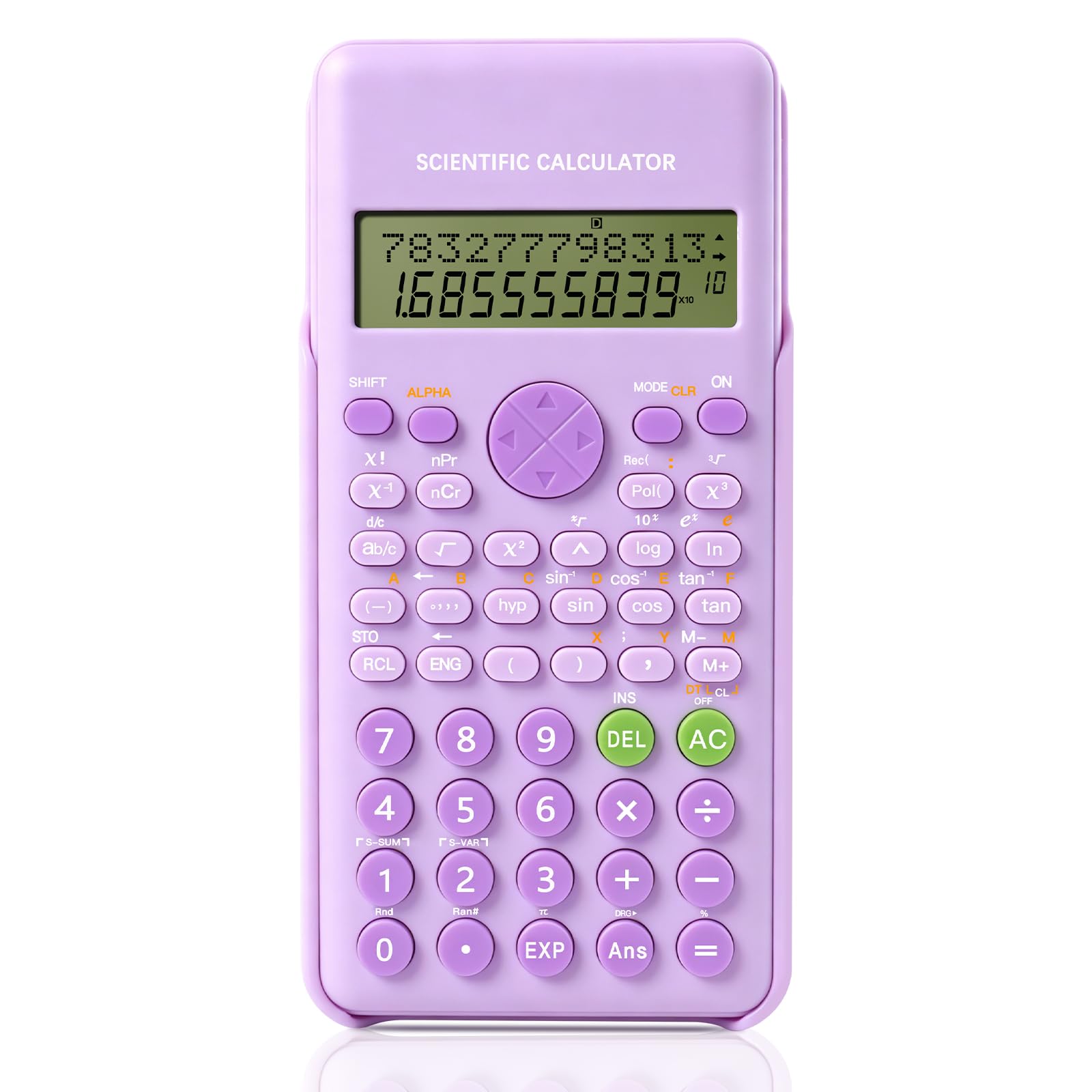 lohey Scientific Calculator, 240 Functions LCD Maths Calculator with Sliding Protective Cover, School Calculators for Office Home Business Teachers (Purple)