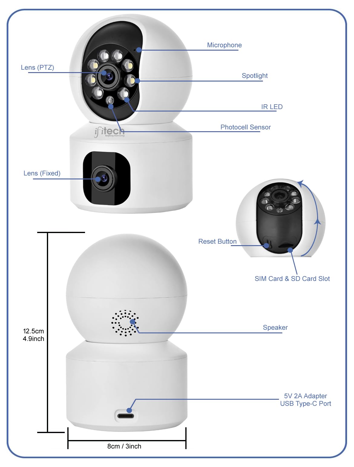 IFITech 4MP HD Smart 4G Dual-Lens CCTV Camera – 4G LTE Connectivity | 360° Coverage | Two-Way Audio | Colorful Night Vision | True Plug & Play, Easy Setup | Made in India | IFI-4G1N — Amazon image 9