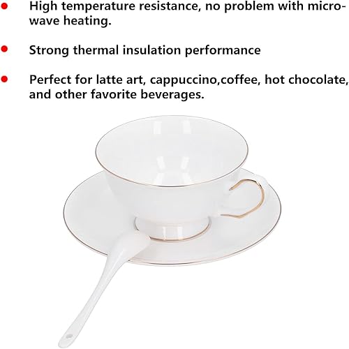 Miniatura 6 de Juego de 4 tazas y platillos de expreso, juego de tazas de café, tazas de café expreso de porcelana, tazas de té, taza de café con leche con