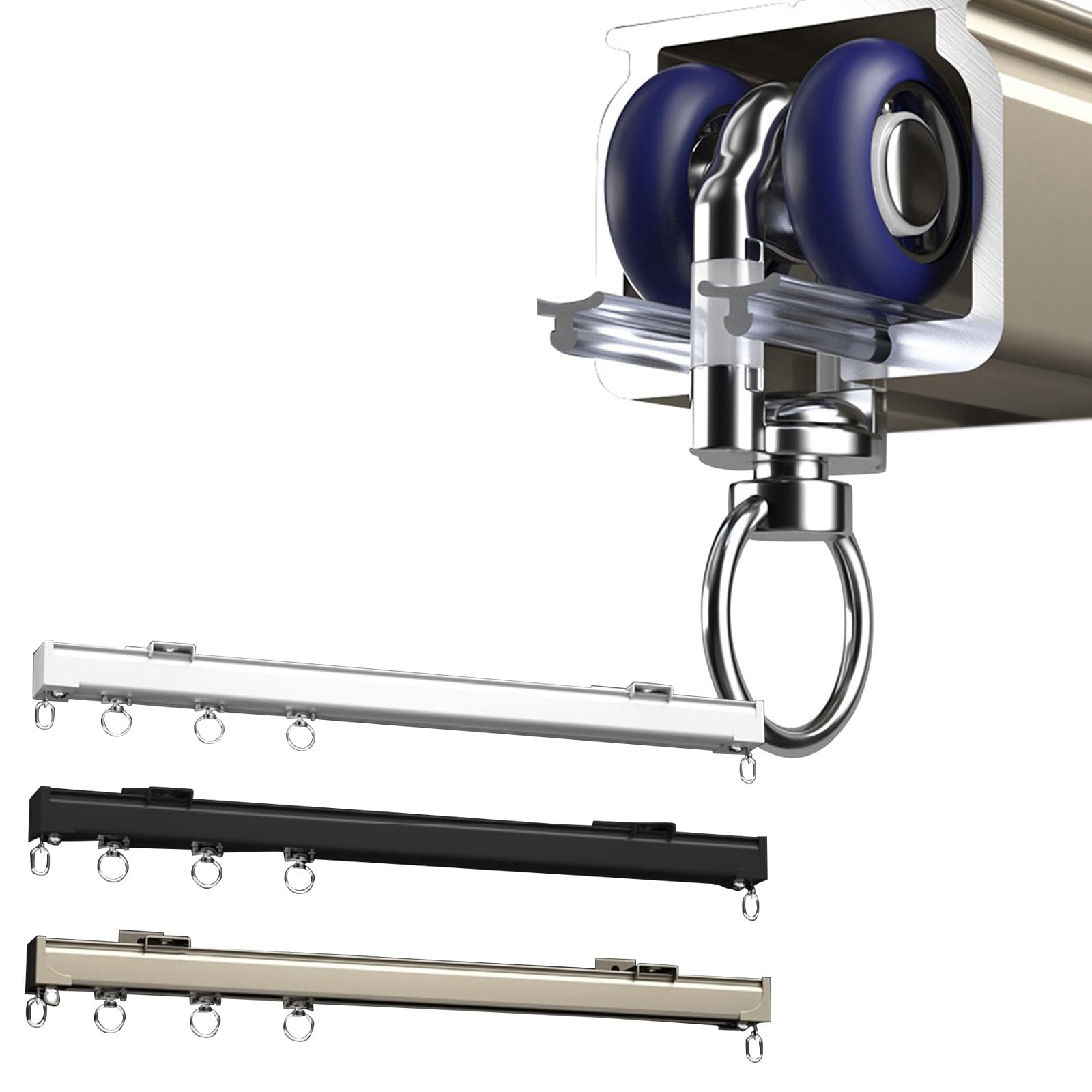 Heavy Duty Aluminium Sliding Curt Track Set 50cm 600cm Ceing & Wall Mounted Ideal for Bedroom Windows & Shower Curts Supports ge Curts & Heavy Fabrics