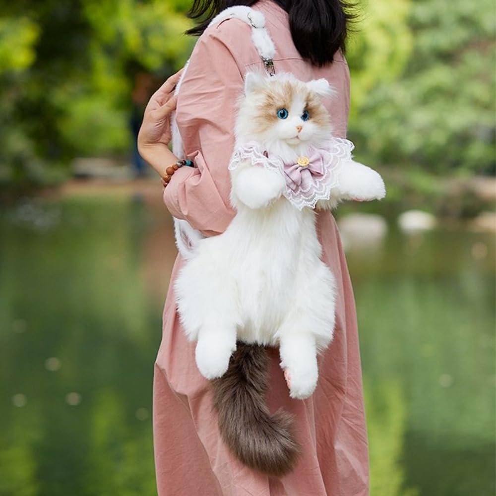Amazon.co.jp: Hidrrdc ハンドメイド リアルな猫型リュック 猫の 