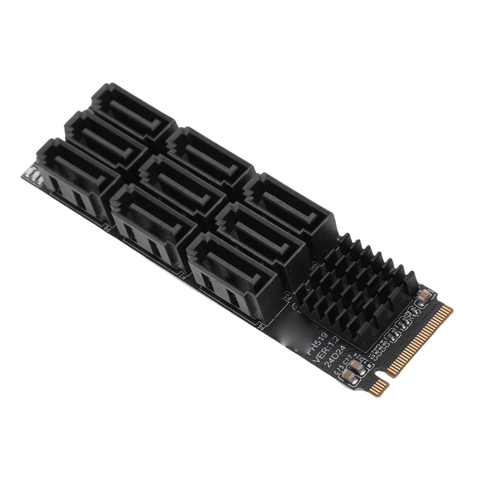 Fockety Adaptador M.2 a 3.0, Tarjeta de Expansión de Alta Velocidad con Interfaz PCIe 3.0 X2 de 9 Puertos, Convertidor PCIe a con Refrigeración por Disipador Térmico de Aluminio para PC de Escritorio