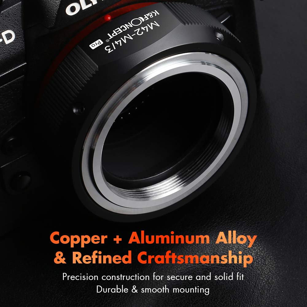 K&F CONCEPT Bague d'adaptation Compatible avec Utiliser Objectifs M42 sur Appareils Photo Micro 4/3 M10125 M42-M4/3 Pro