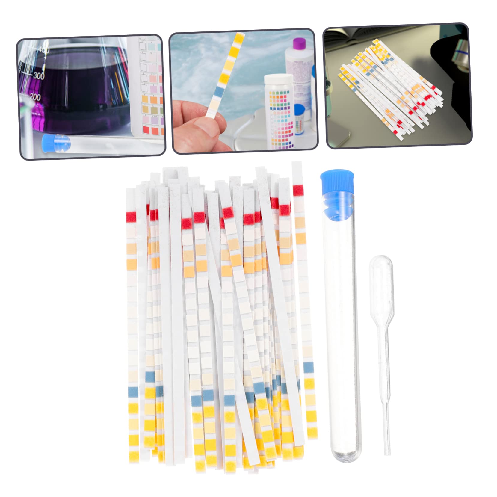 ibasenice 3 Series Tiras De Prueba De Prueba De Agua Kit De Test De Del Agua Para Doméstico Con Accesorios Para Análisis De Potable 50 Piezas*3