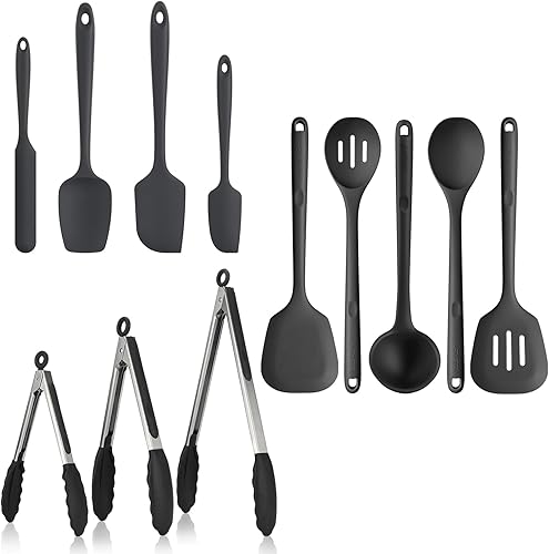 U-Taste Juego de espátulas de silicona a 600 F resistentes al calor y 13.6 pulgadas, juego de utensilios de cocina de 5 piezas a 600F resistentes al