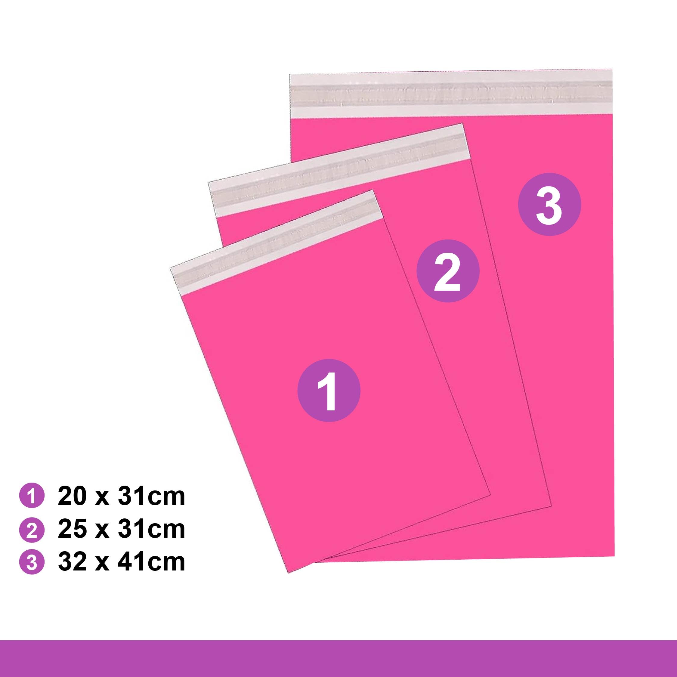 LAZY LADY 100PCS bolsas de envio vinted impermeable, sobres plastico envio vinted, bolsas para envios de ropa paquetes vinted, autoadhesiva, color rosa, 25x31cm