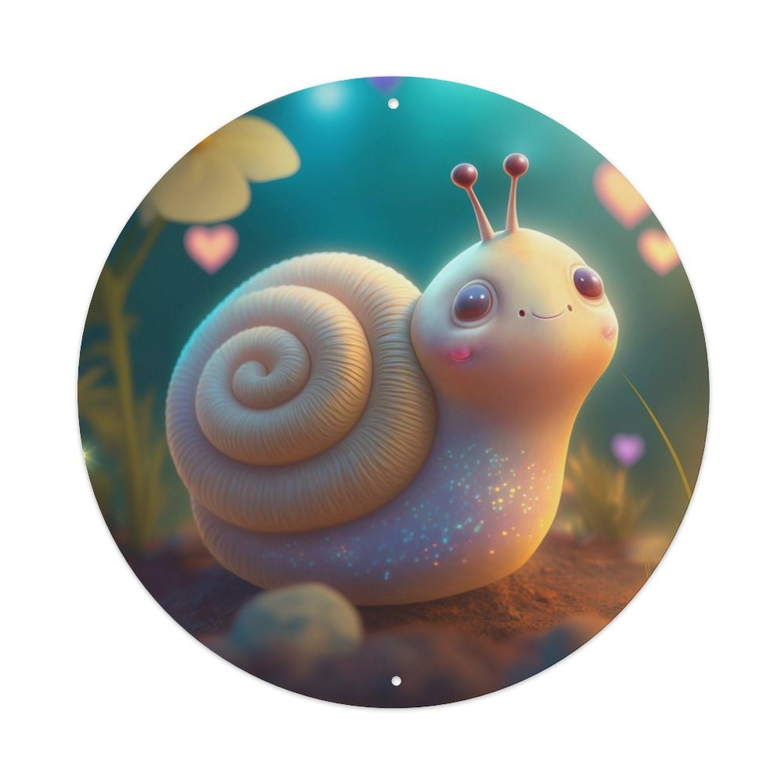 Animal Artwork Cute Snail Metal Tin Sign