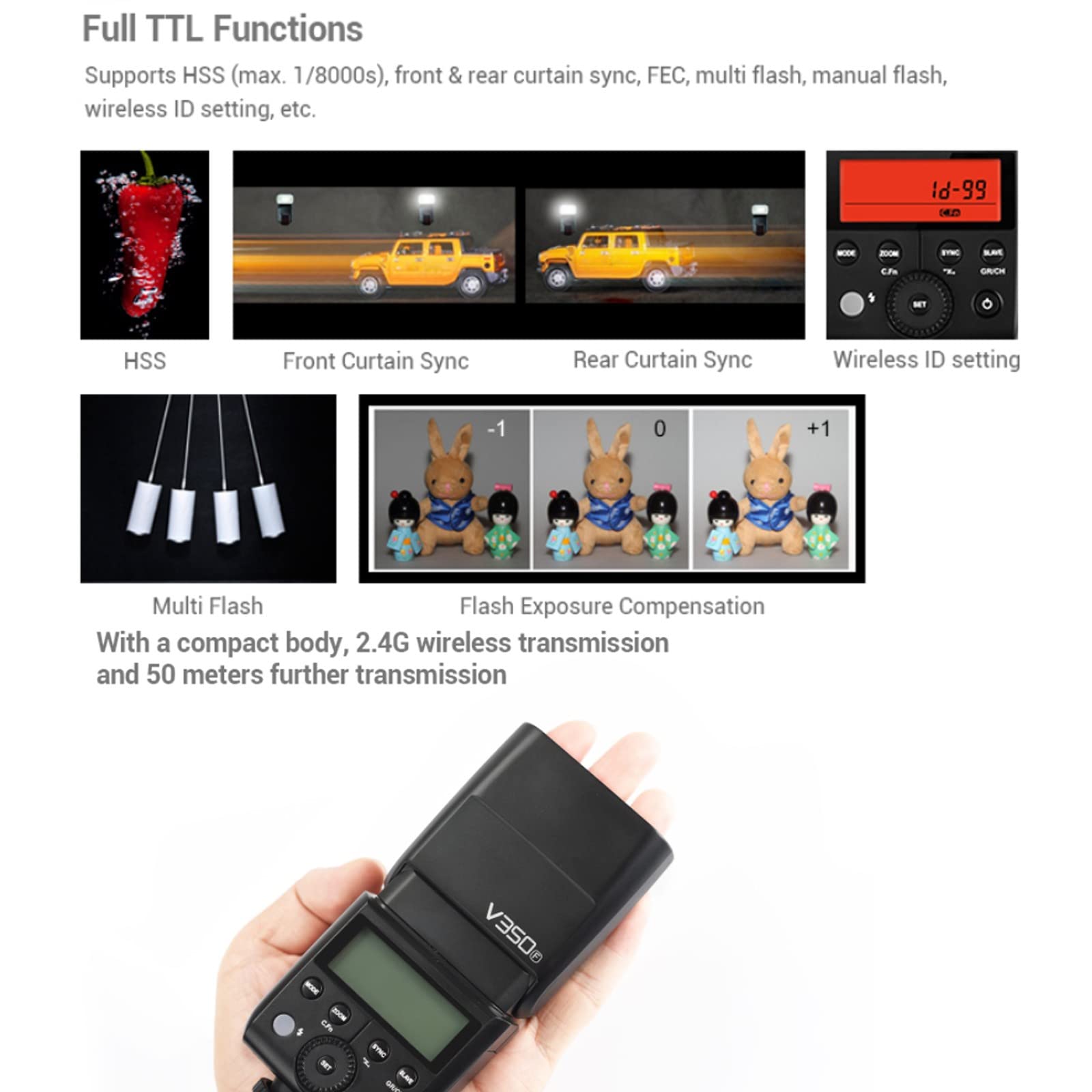 GODOX V350F FUJIFILM用 Amazon.com : Godox V350F TTL Flash for Fuji FujiFilm 1/8000s