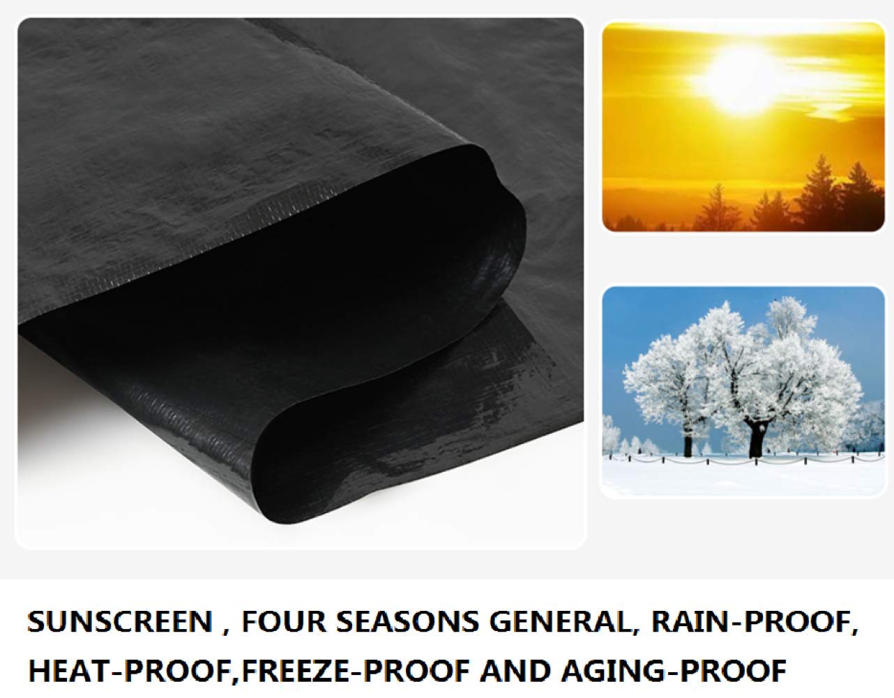 Lona impermeable resistente – Lona de polietileno de 12 mil de grosor, a prueba de rasgaduras, con ojales y bordes reforzados, color negro, 4 x 10 m, ideal para acampar al aire libre y construcción