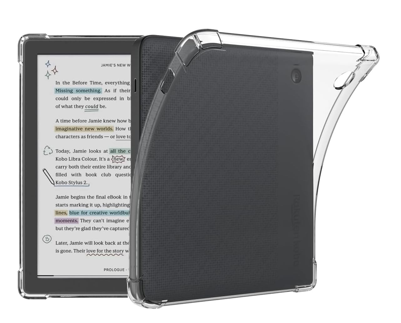 M.G.R.J® Soft TPU Transparent Back Case Cover for Kobo Libra Colour 7" 2024 / Kobo Libra 2 2021 (7" inch) (Clear)