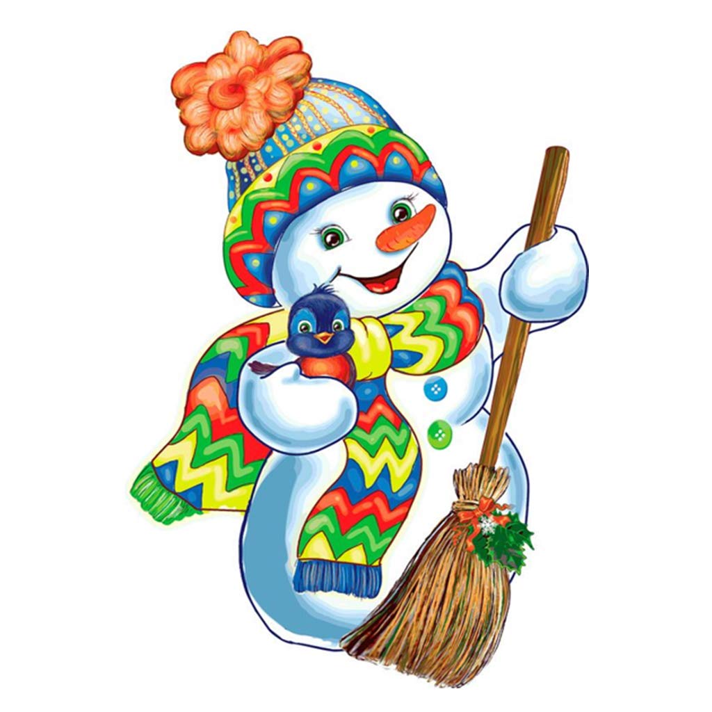 Square DIY 5D Diamond Painting by Number Kit, Christmas Diamond Painting Snowman 5d Diamond Art Christmas Rhinestone Embroidery Cross Stitch Kits Supply Arts Craft Canvas Wall Decor Stickers 30x40 cm