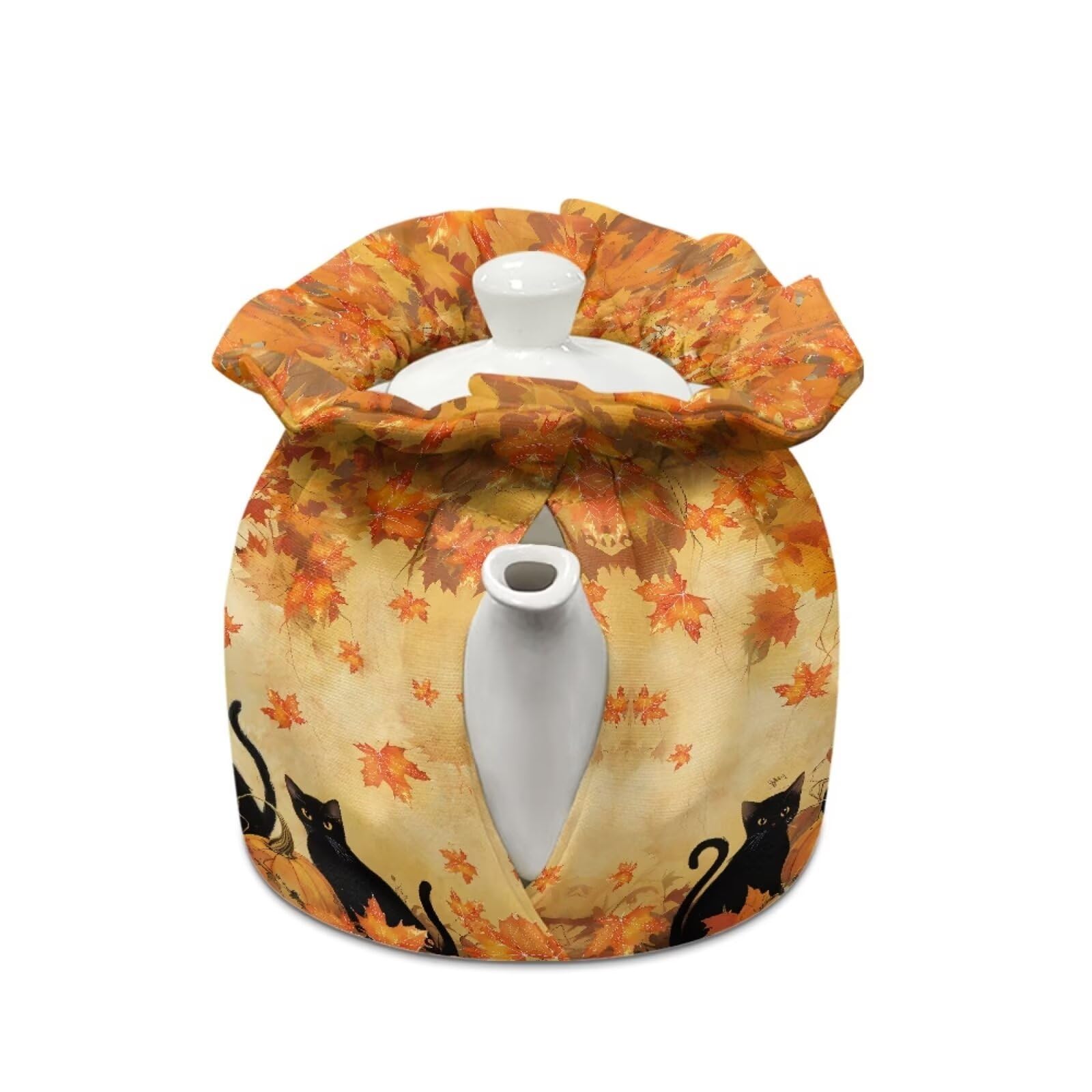 Yewattles Tea Pots Cozy with Snowman Tree Light Pattern Reusable Tea Kettle Quilt Keep Tea Warm Soft Lightweight Fabric Easy Install Clean