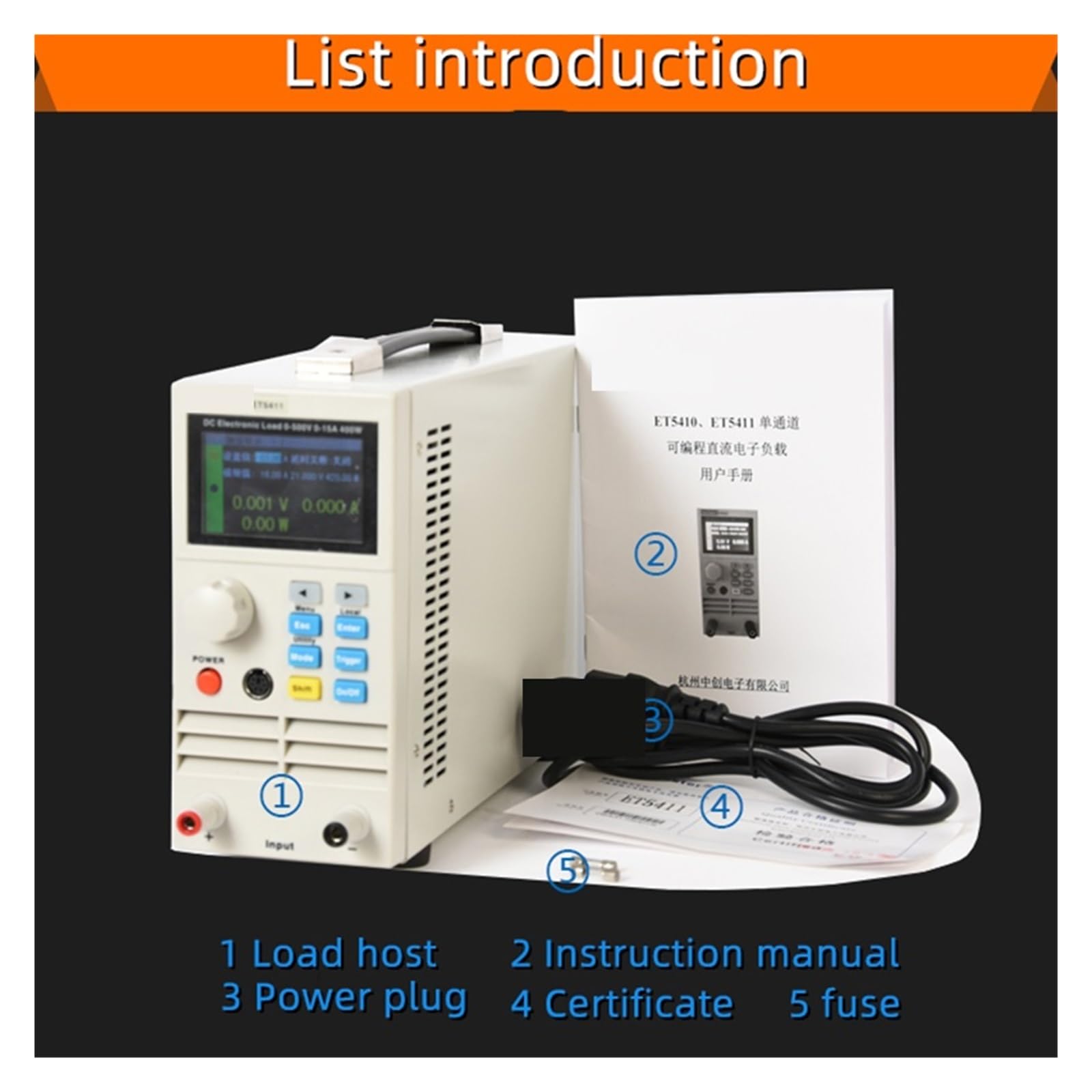 ET5410 400 W 150 V 40 A Obciążenie Profesjonalny programowalny odbiornik prądu stałego, sterowanie cyfrowe Obciążenie prądu stałego Elektroniczny tester akumulatorów ET5420 Pomiar rezystancji(ET5411)