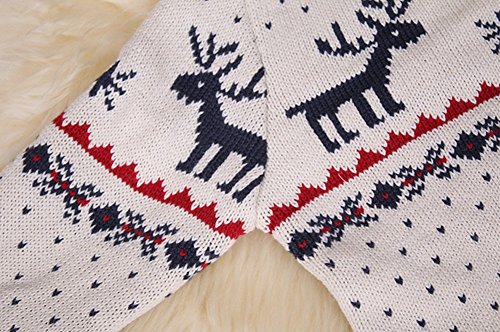 Teemall Children's Knitted Fireplace Lovely Raindeer Sweater for Christmas Best Gift,2T-5T (5T, White)