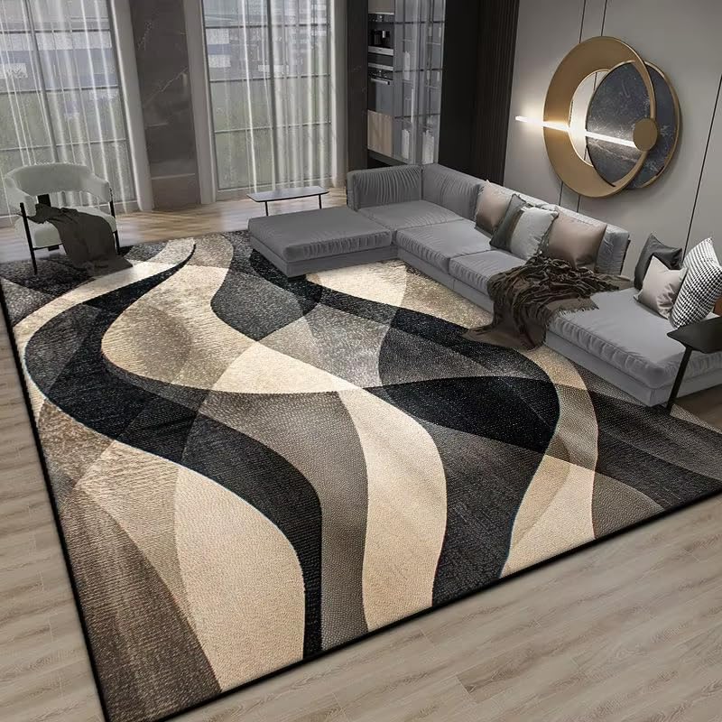 Tapis de salon lavable et antidérapant doux pour bureau moderne