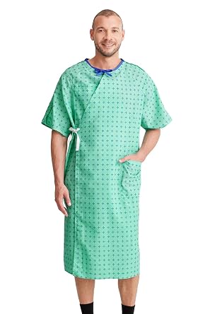 Care+Wear - Hospital Gown with Metal Snaps x Parsons - Hospital Recovery - Unisex Comfortable Fit - Combines Function with Dignity and Style - Full Backside Coverage, Easy IV Access