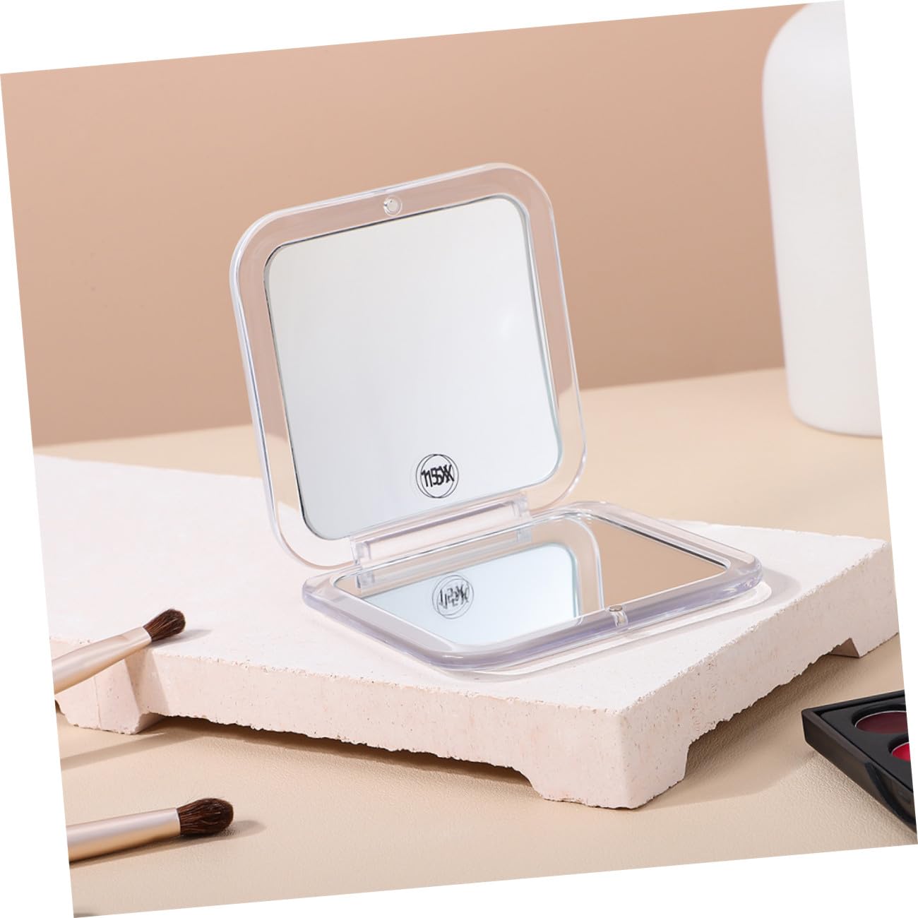 FRCOLOR 2pezzi Specchio Compatto Portatile Lati con Ingrandimento e Mini Specchio Tascabile per Trucco Pieghevole e Compatto per Borsa e Viaggio