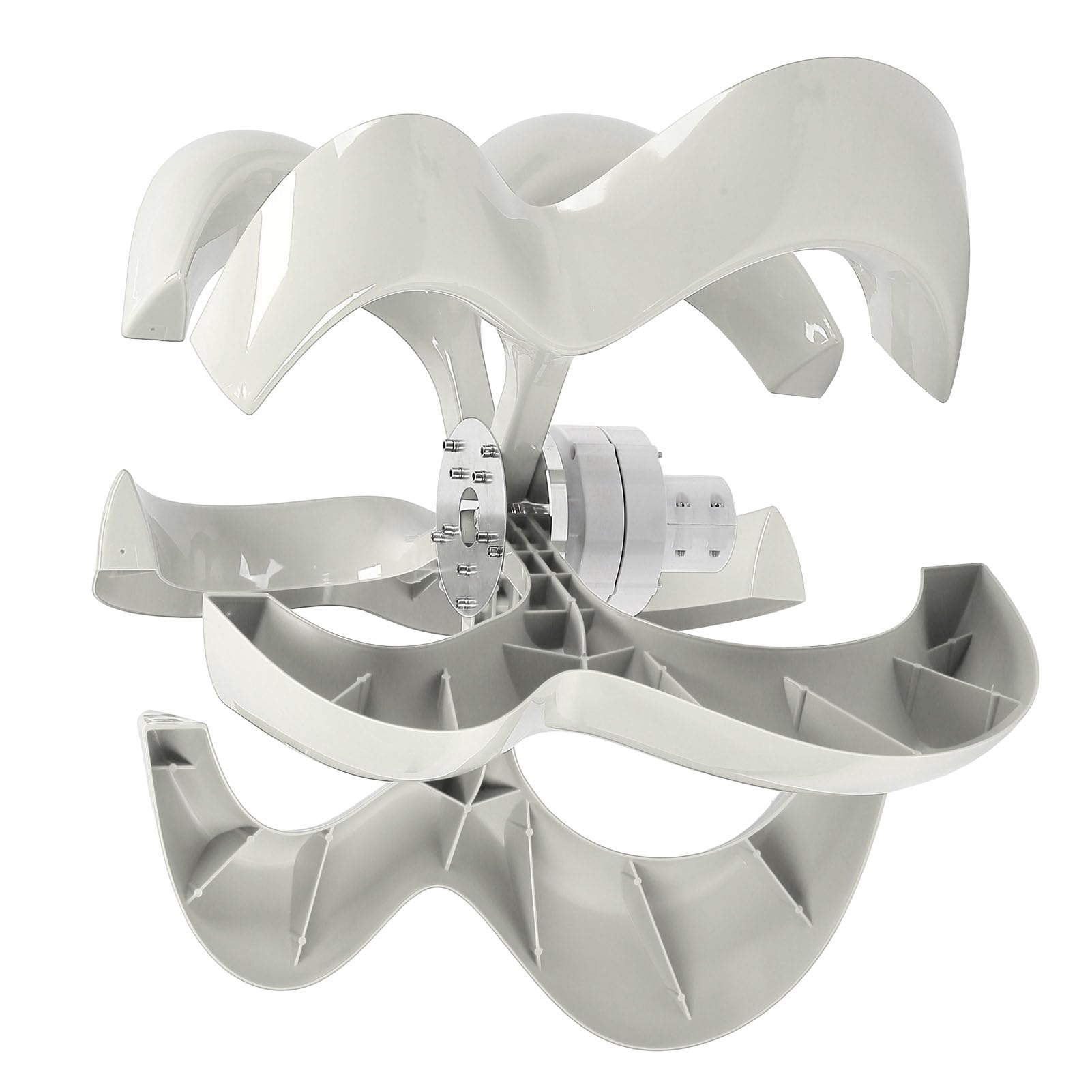 Keenso Generatore Eolico Efficiente Montaggio su Telaio Apparecchiature di Alimentazione per gli Appassionati di Energia Rinnovabile Kit a 5 Pale in Fibra di Nylon Bianco (24V)