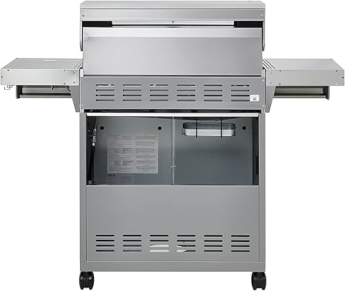 Miniatura 9 de Monument Grills Clearview Mesa 400 - Parrilla de gas propano de 4 quemadores más grande de acero inoxidable resistente con controles LED y quemador