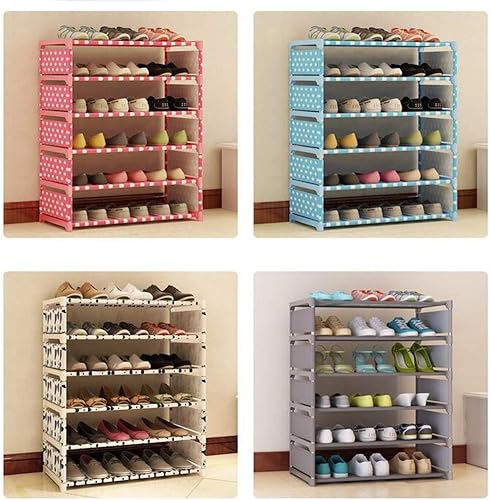 Miniatura 6 de ZEELYDE Zapatero banco de almacenamiento de pie organizador de zapatos gabinete de tela no tejida estantes apilables para pasillo entrada baño