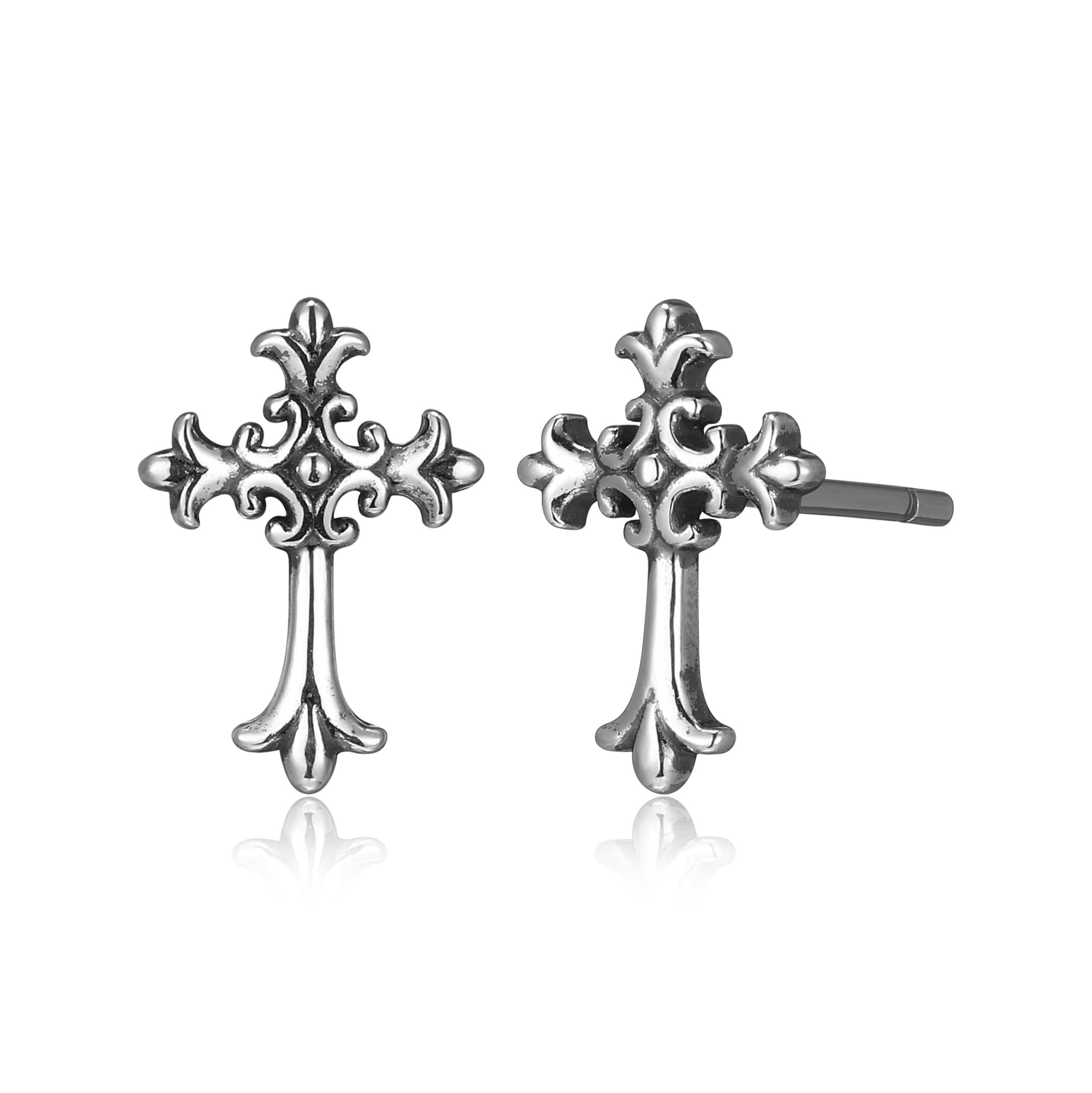 Morgan & PaigeCeltic Cross Knot Fleur de Lys Dangle or Stud Earrings for Women - 925 Sterling Silver Drop Earring Design, Lightweight and Hypoallergenic for Sensitive Ears with Secure Clasp