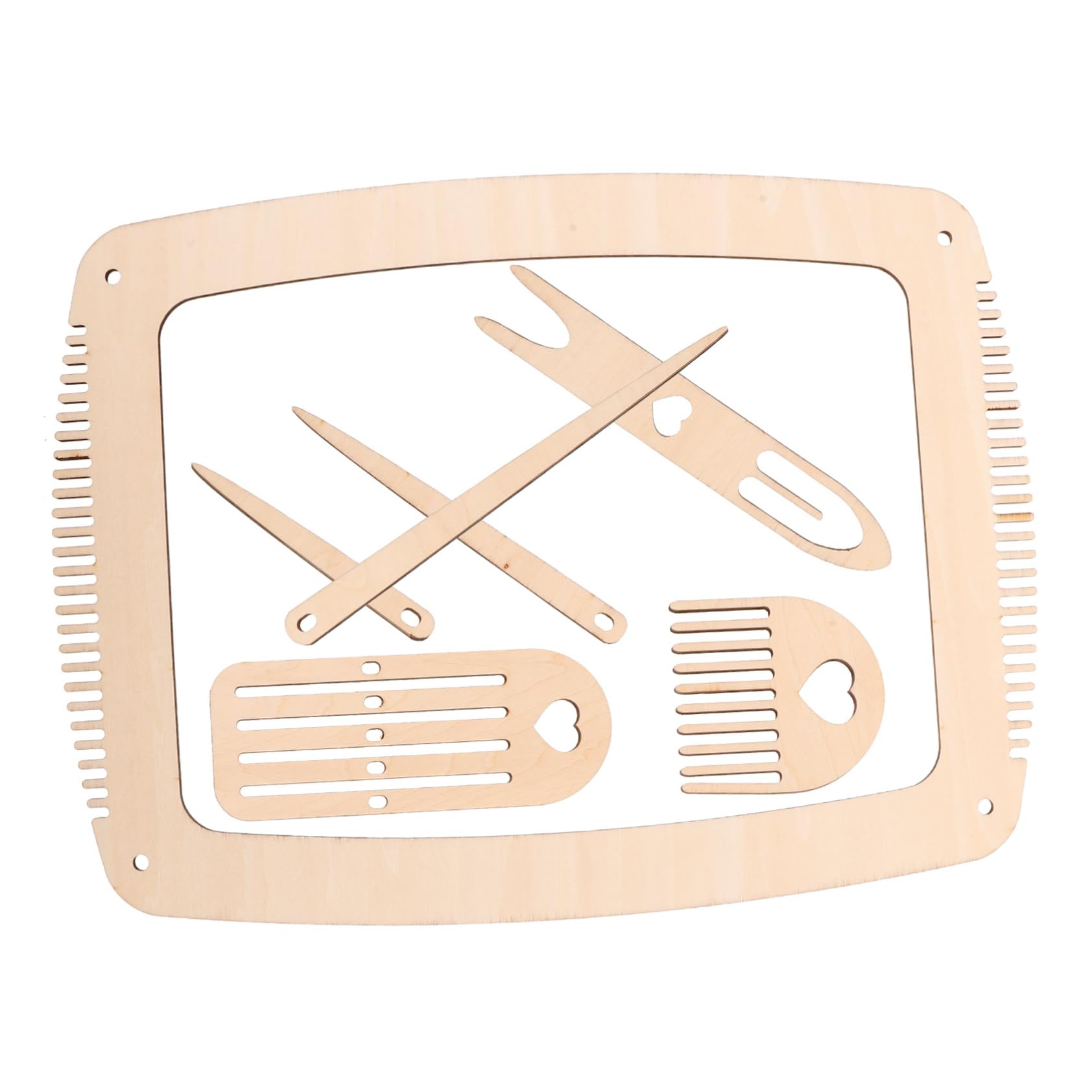 SHINEOFI 2 Juegos conjunto de máquina de tejer kit tejer principiantes telares de madera agujas crochet fabricación de tapices herramienta de tejido bobina de madera punto puntiagudo Beige