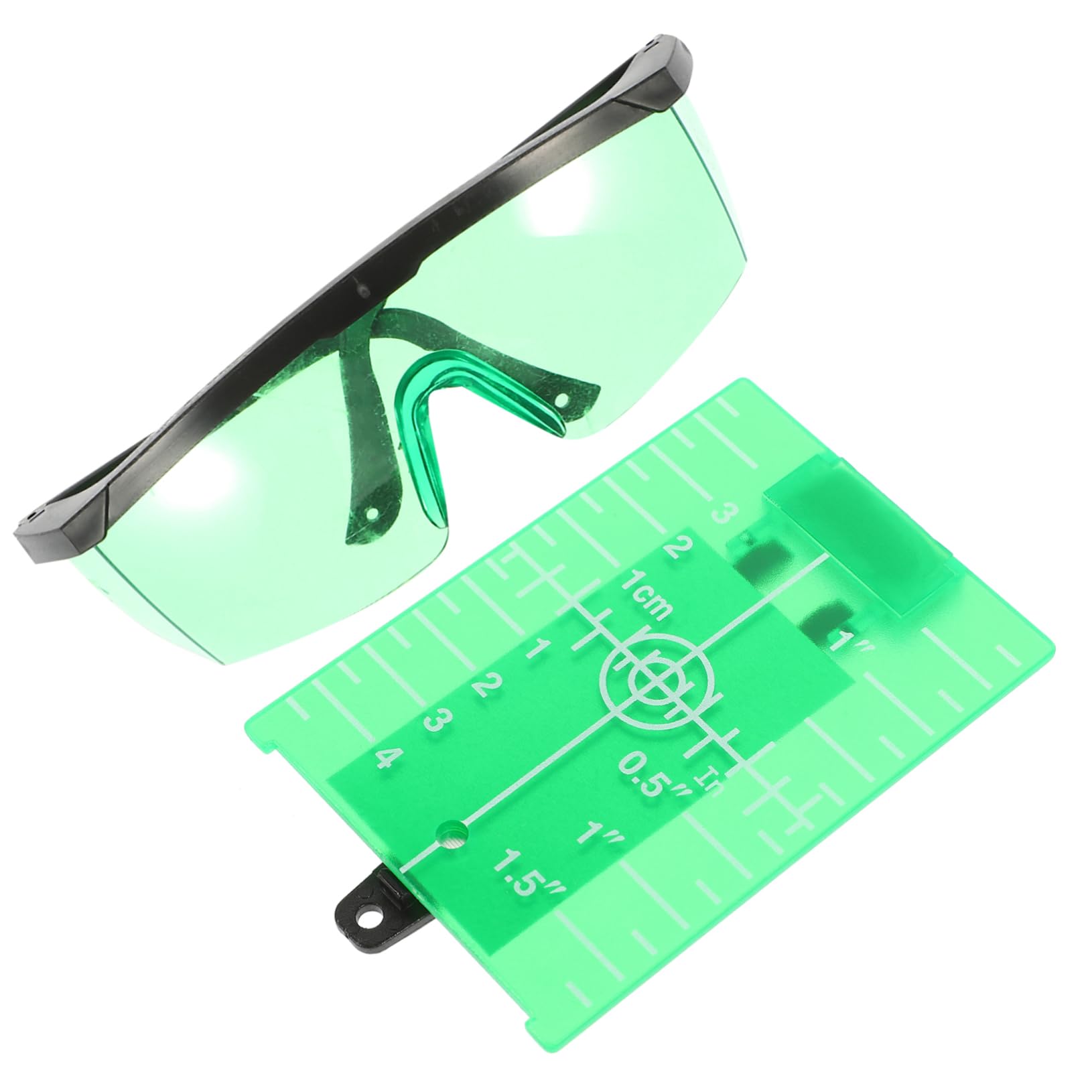 ABOOFAN Plaque Cible Magnétique pour Niveau à Bulle, Abs Robuste avec Aimants, Échelle Facile à Lire, Vert, pour Mesure et Alignement