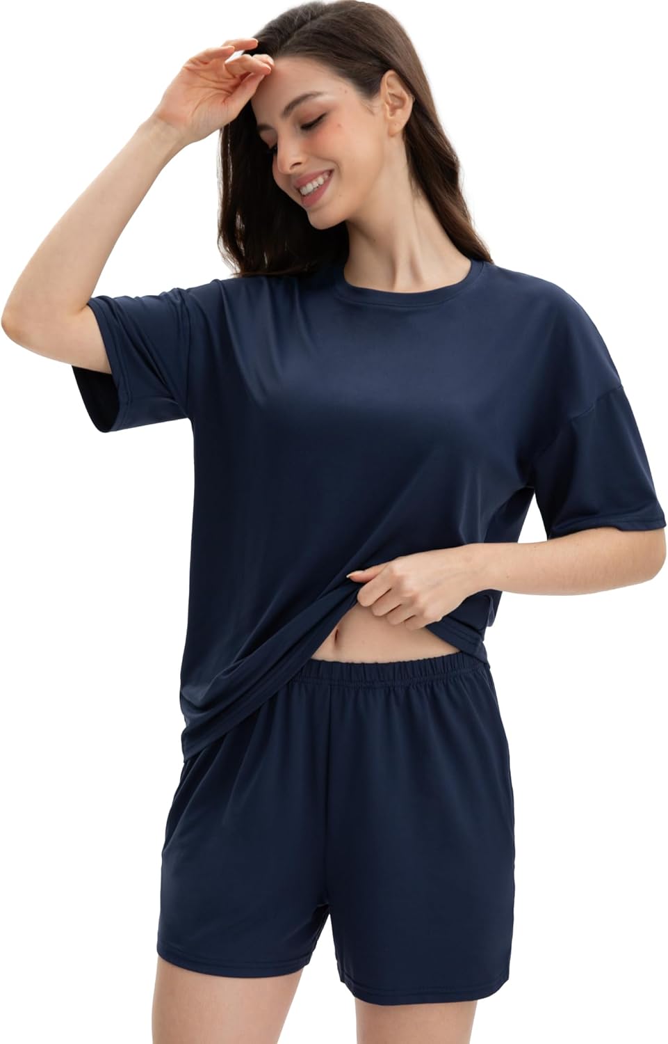 Pajamas for Women Set, Womens Pajama Sets Soft Short Sleeve Tops and Shorts 2 Piece, PJ Sets for Woman with Pockets - Image 4