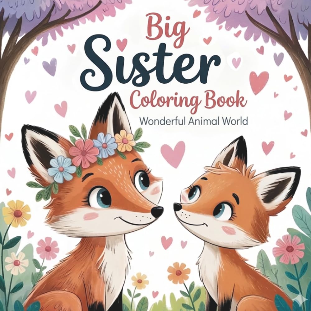 Big Sister Coloring Book Wonderful Animal World: A Loving Gift to Celebrate the Joy of a New Baby and the Bond of Siblings