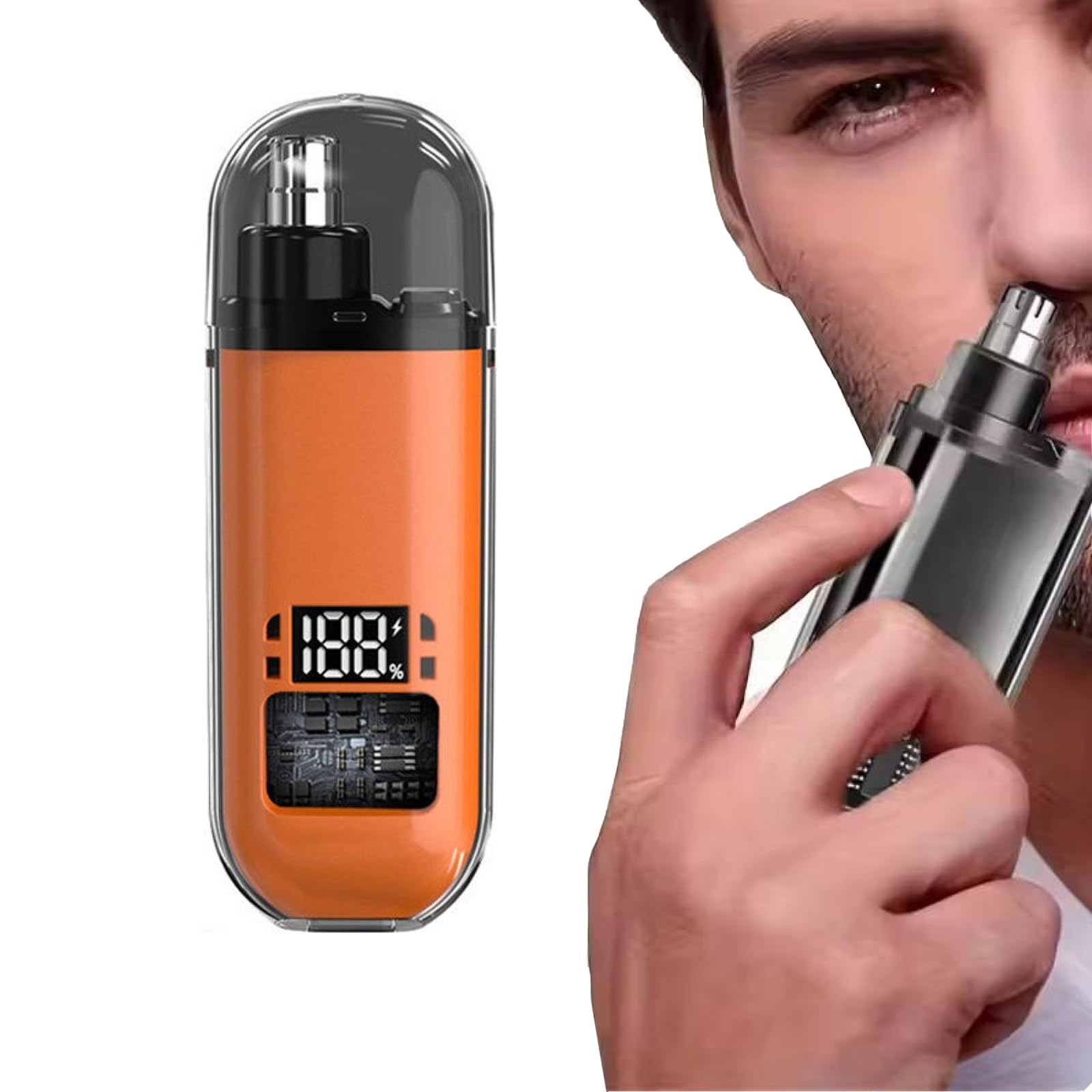 Electric Mini USB Rechargeable Nose Hair Trimmer with Waterproof Washable Head