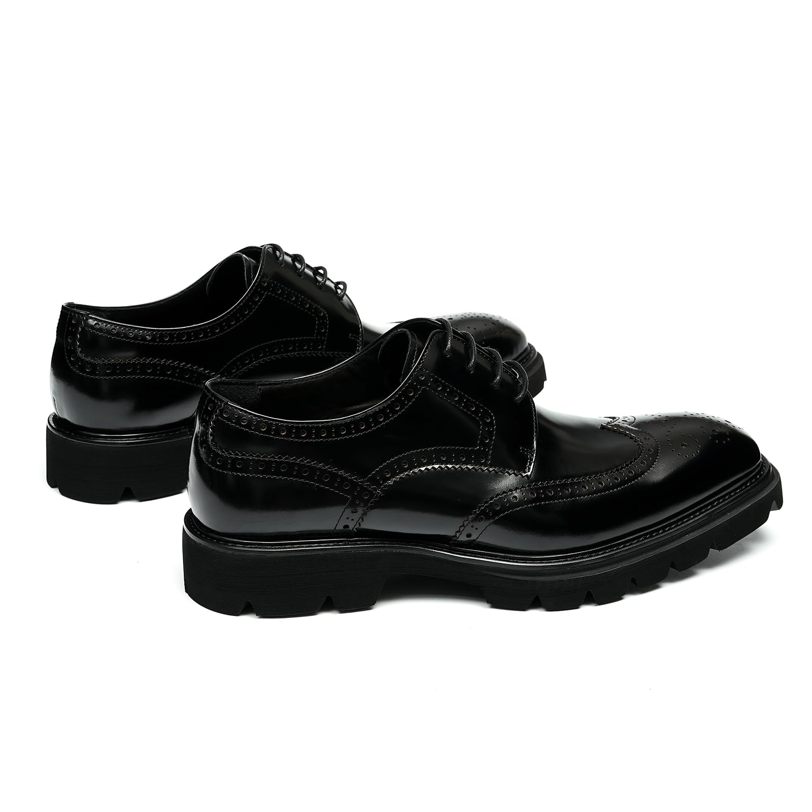 Brogues en Cuir pour Hommes Chaussures de Ville Derbys Affaires Décontractées Chaussures Habillées Formelles Bureau Mariage