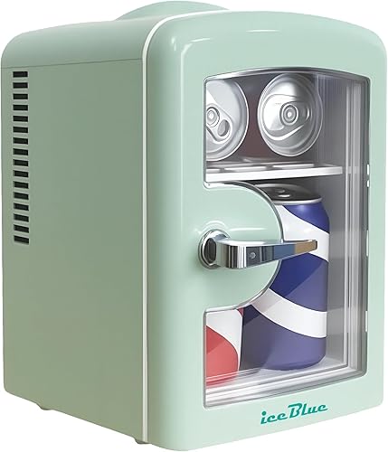 Iceblue Mini refrigerador con ventana de visualización de 4L - Verde