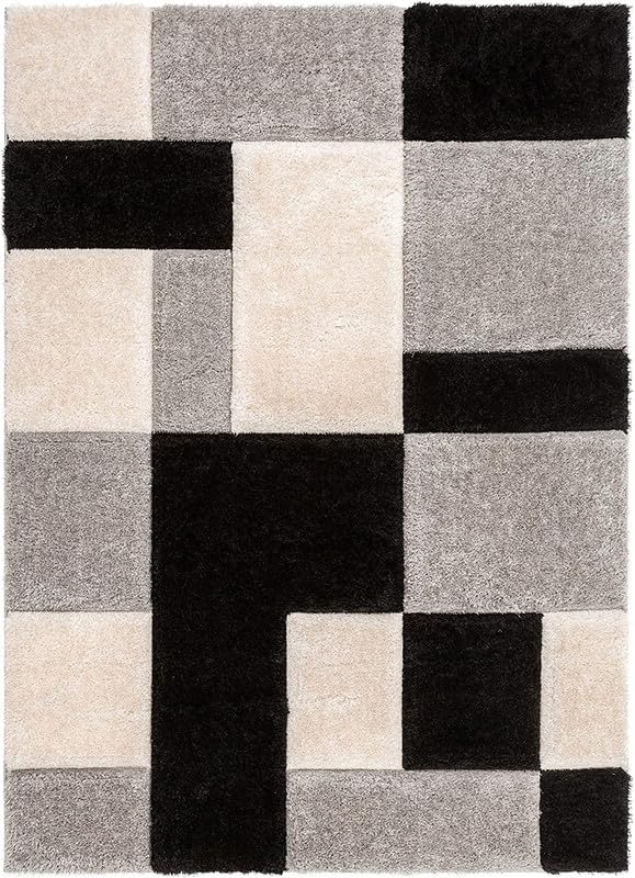 Image of Shaggy Area Rug - Extra Plush Luxury Carpet, Super Soft & Cozy Feel| Perfect for Living Room, Bedroom, and Stylish Home Decor- Black (7 x 10 ft)