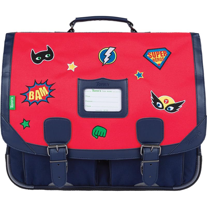 Cartable 41 cm Tann's Tristan rouge et bleu marine pour l'école primaire