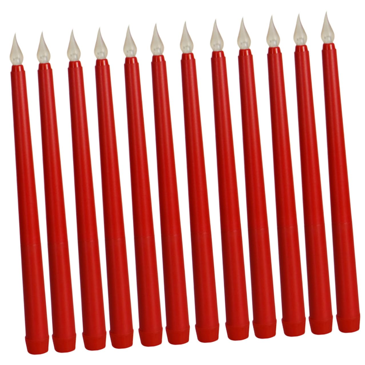 Lurrose Candele Elettriche LED senza Fiamma Rosse Alimentate a Batteria 2 X Aaa 12 Pezzi Design Realistico e Lunga Durata, per Feste e Decorazioni da Scrivania