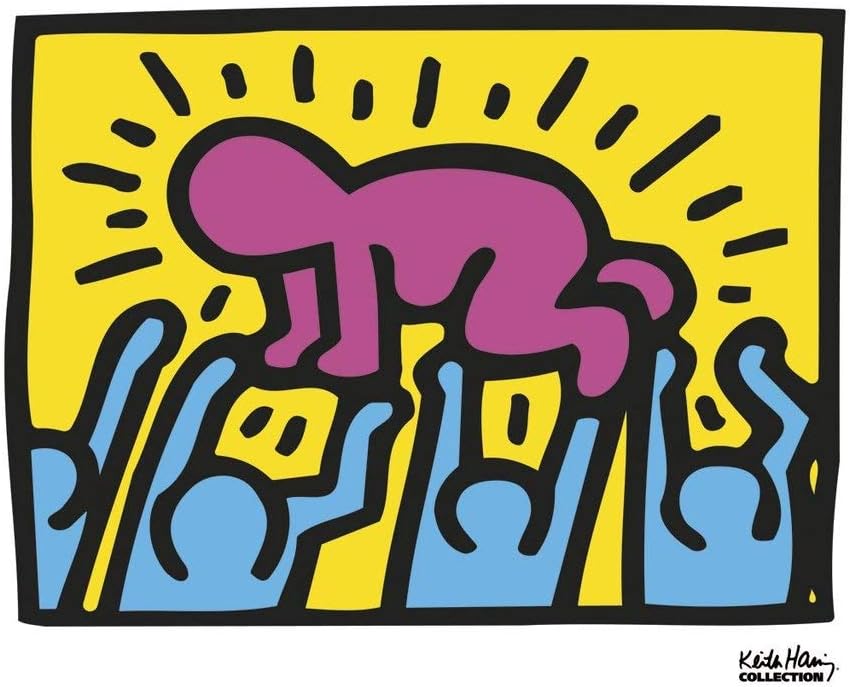 McGaw Graphics Untitled 1989 baby, Keith Haring, Wall Decor Art Print Poster, Paper Size 11" x 14" Image Size 9" x 12"