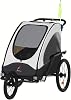 Aosom Bike Trailer for Kids 3 In1 Foldable Child Jogger Stroller Baby Stroller Transport Carrier with Shock Absorber System Rubber Tires Adjustable Handlebar Kid Bicycle Trailer