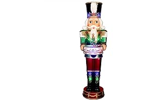 Fraser Hill Farm 4.8-Ft. Prelit Metallic Nutcracker Statue