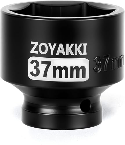 Miniatura 51 de Juego de llaves de vaso de impacto profundo de 1/2" x 21 mm de 6 PT, CR-MO, Juego de llaves de tuerca de eje de 1/2 pulgada de 6 puntos para fácil