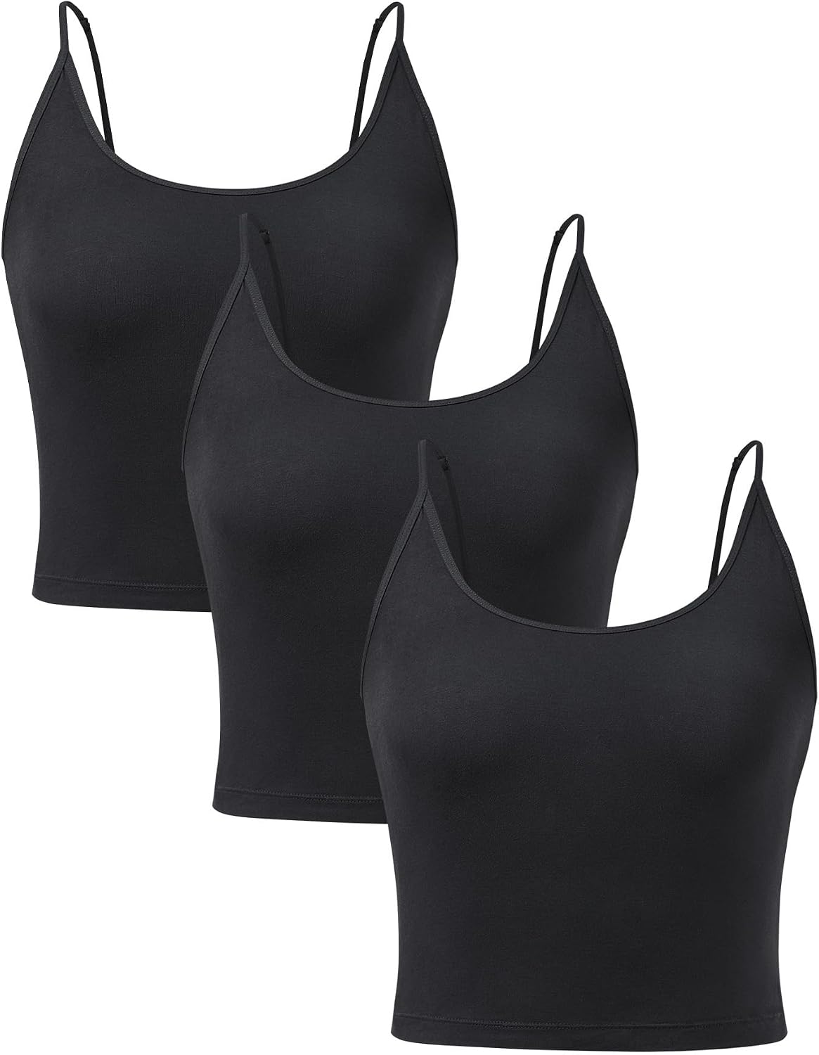 DAVID ARCHY Bamboo Rayon Cropped Tank Top Adjustable Spaghetti Strap Cami Cooling Base Layer for Sleep & Loungewear
