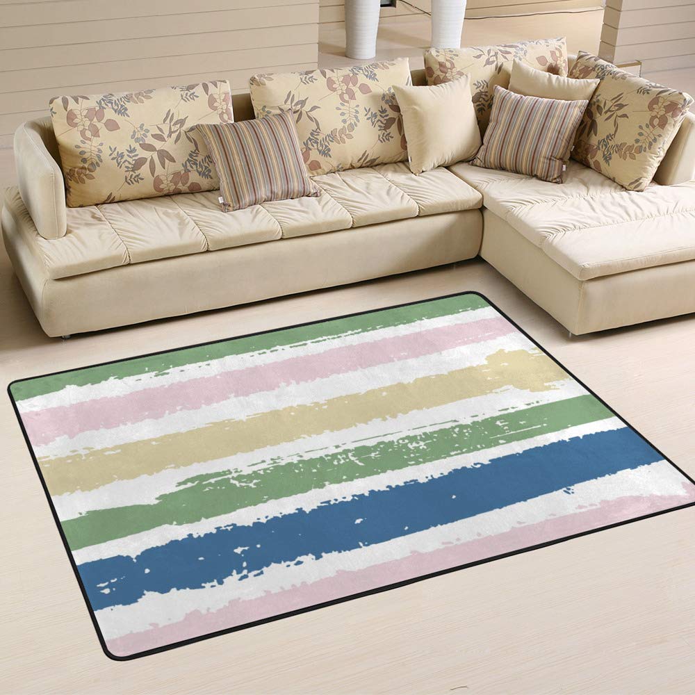 Tapis de surface horizontal à rayures Morandi Ruchen anti-poussière