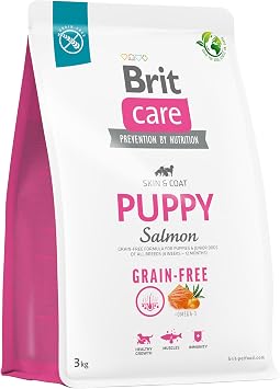 Brit Care Skin & Coat, For Puppies with Skin and Feather Sensitivity, Grain-Free, Salmon Dried Food, 3 kg