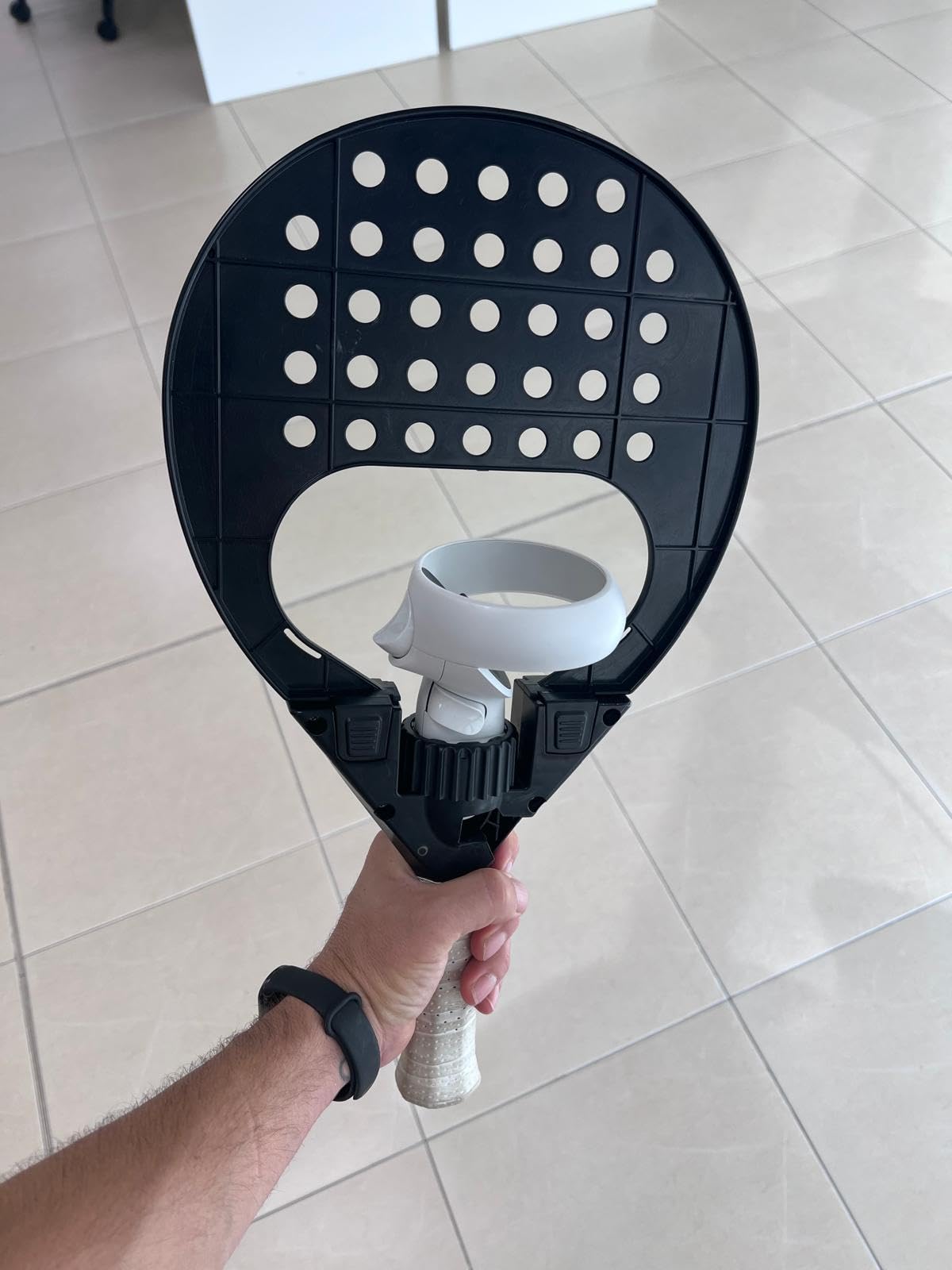 PadelVR Adapter für Quest – simuliert echten Padelschläger, gleiches Gewicht und Bewegung wie Quest Controller