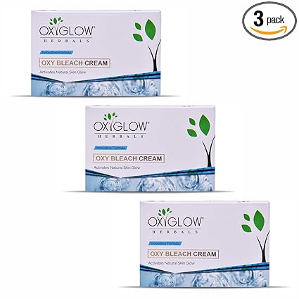 OxyGlow Bleach Cream OXY Enriched with Active Fruit Ingredients| Gently Exfoliates the Skin|Improves Texture & Brightens the Skin| Gives Natural Glow 50Gram(Pack of 3)