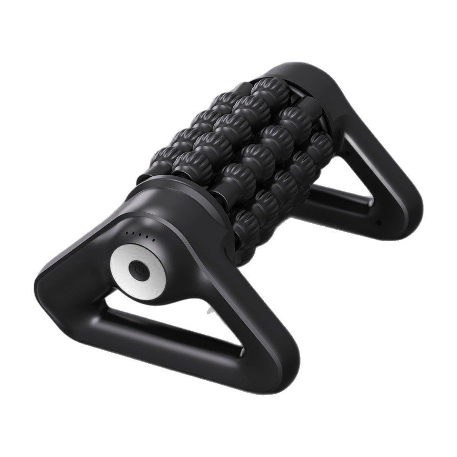 Dispositivo de Masaje Muscular Eléctrico Percusivo de Tejido Profundo con Rodillos, Diseño Portátil Recargable Y Nodos de Masaje Texturizados, Adecuad, Negro Y Plateado