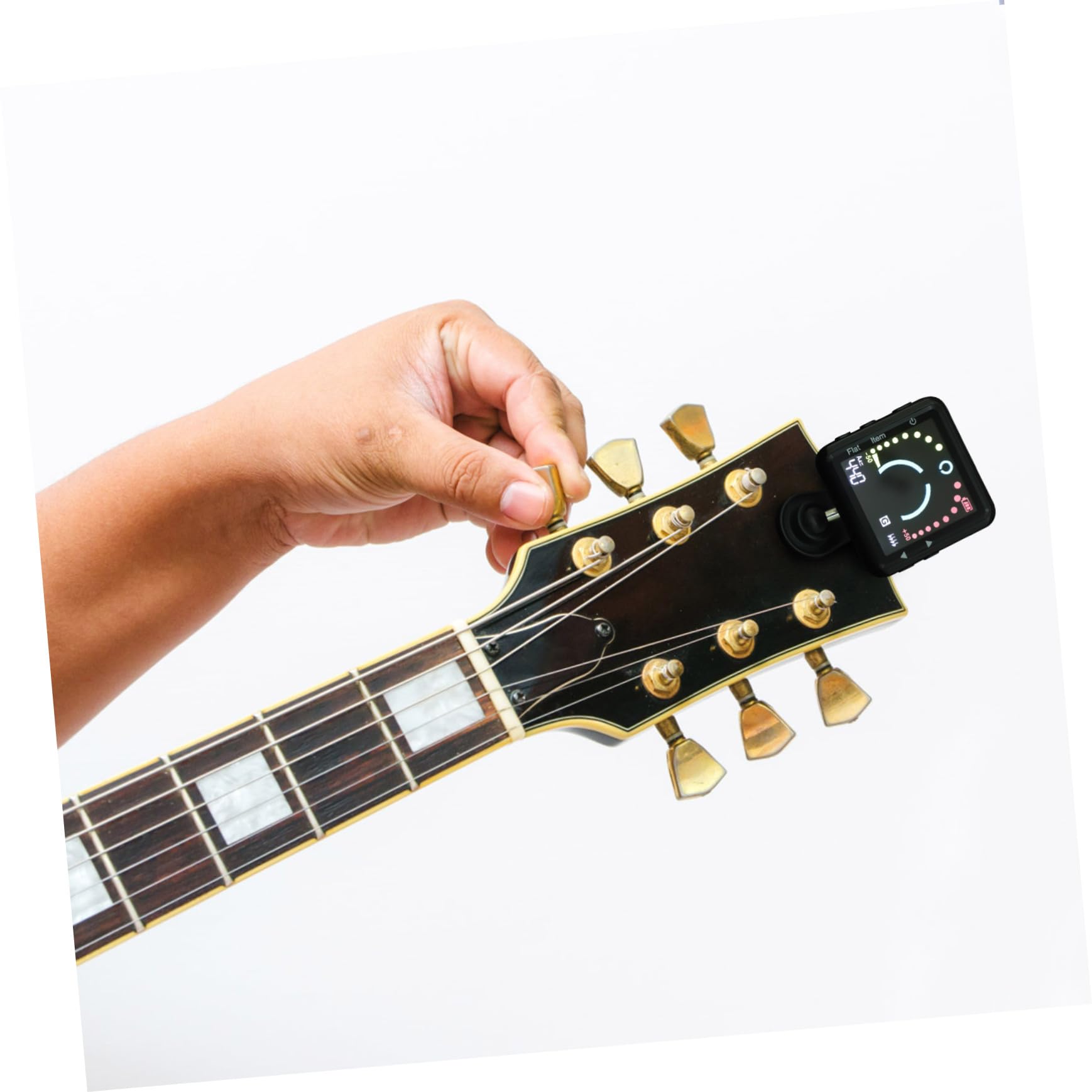 Afinador de Guitarra Recargable Clip, Tecnología Avanzada Negra | Ligero, Sonido Claro y Estable, Carcasa Abs, para Guitarra Clásica, Acústica, Eléctrica y Ukelele