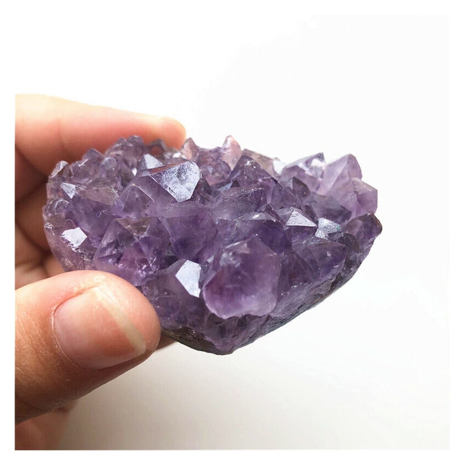 Cristal Natural Áspero 60-80g Amatista Natural Geoda Racimo Cristal De Cuarzo Tallado A Mano Corazón Curación (Tamaño : 1pcs) Inicio Colecciones (Size : One Size)