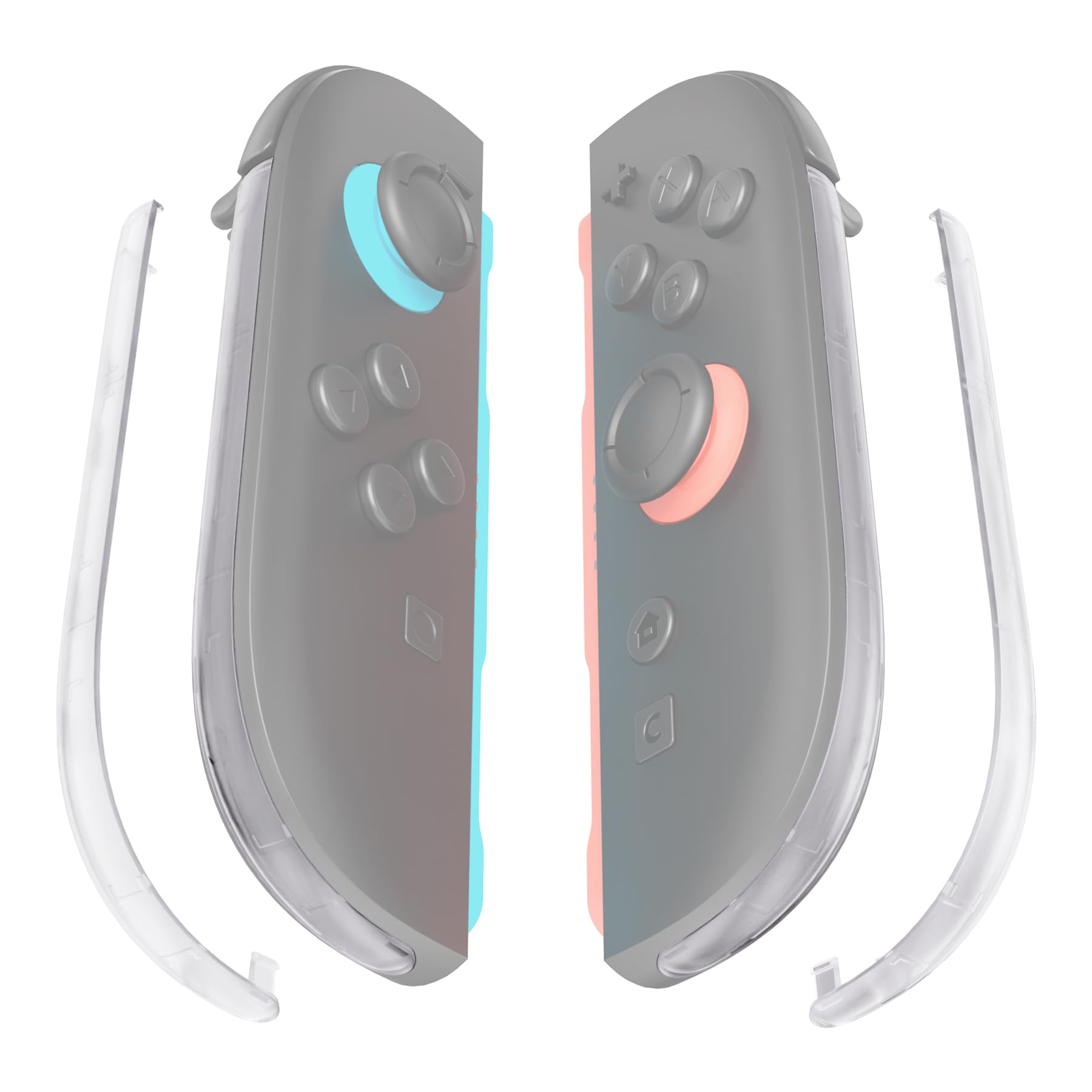 eXtremeRate Replacement Decorative Strips for Joycon 2, Custom DIY Decoration Strip Side Housing Trim Shell with Prying Stick for Nintendo Switch 2 Controller - Clear