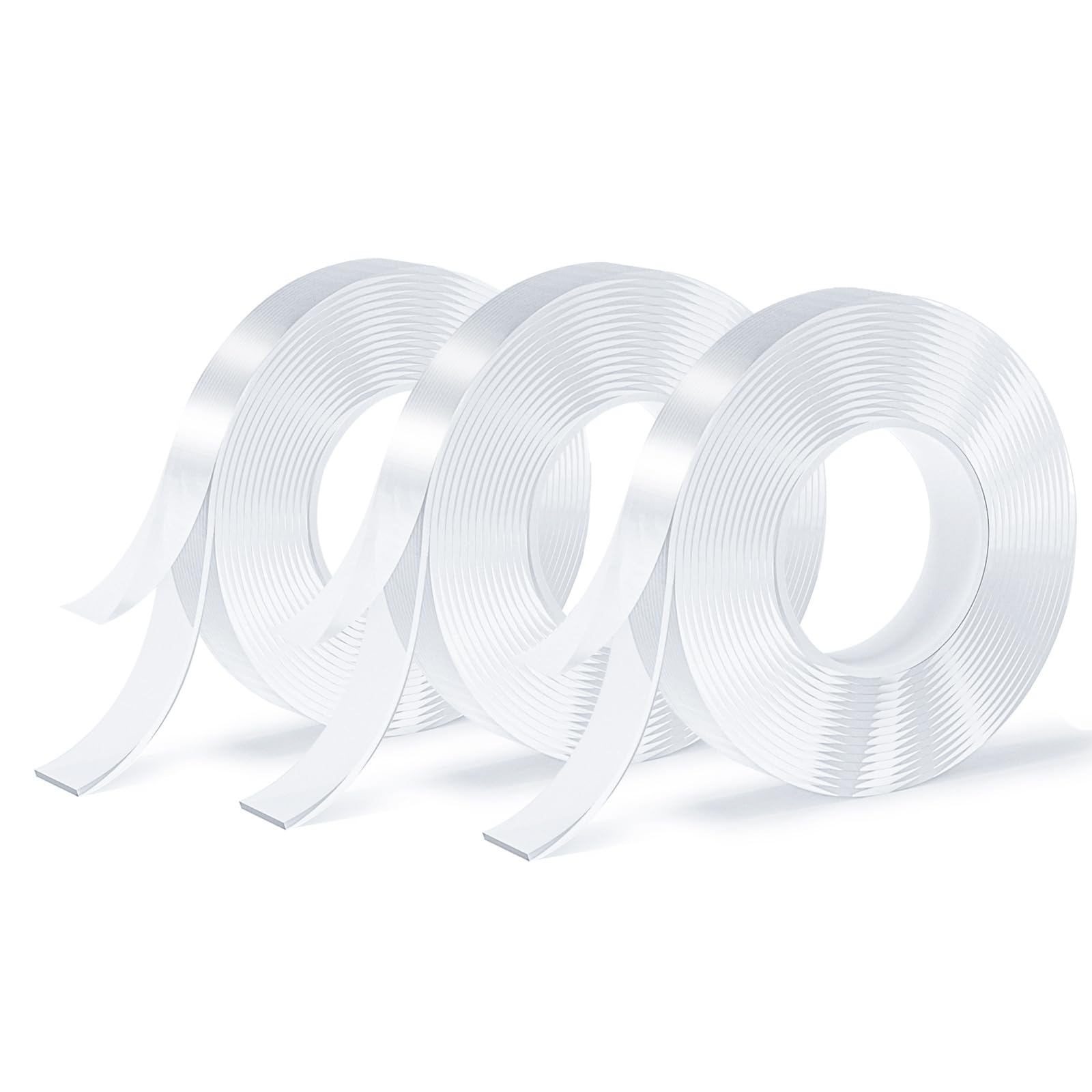 3 Rolls Double Sided Tape Nano Tape Transparent Adhesive Tape Traceless Adhesive Tape Removable Washable Reusable Suitable for
